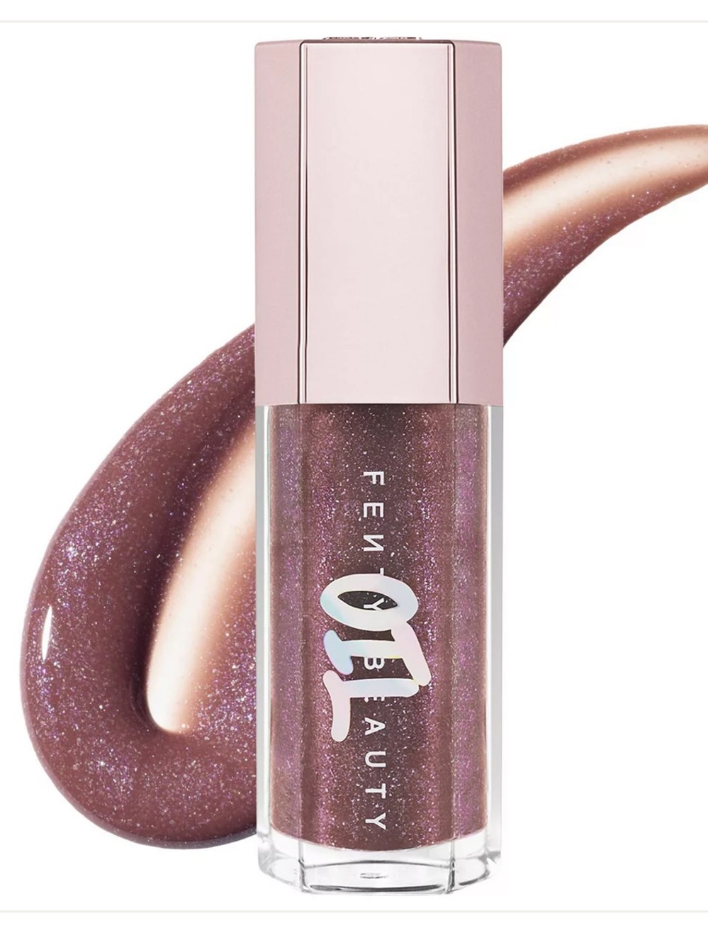 Fenty Beauty Gloss Bomb Lip Oil Luminizer Rose Amber Sparkling Cool Taupe Brown